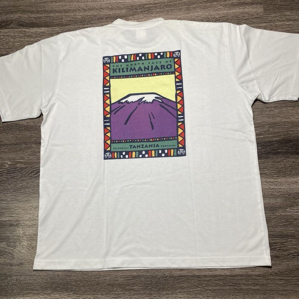 Vintage The North Face Shirt Mens XL Kilamajaro Tanzania White